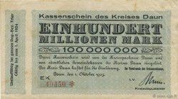 100 Millions Mark DEUTSCHLAND Daun 1923  SS