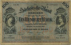 100 Mark GERMANY Dresden 1890 PS.0952a VG