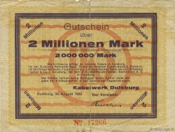 2 Millions Mark ALEMANIA Duisburg-Hochfield 1923  RC+