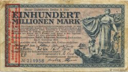 100 Millions Mark GERMANY Düren 1923  F