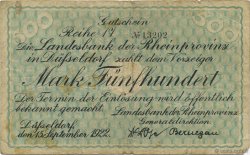 500 Mark GERMANY Düsseldorf 1922  F