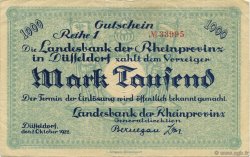 1000 Mark ALLEMAGNE Düsseldorf 1922  TTB