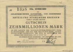 10 Millions Mark DEUTSCHLAND Düsseldorf 1923  VZ