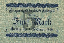 5 Mark GERMANIA Elberfeld 1918  q.FDC