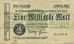 1 Milliard Mark GERMANY Frankenthal 1923  F+