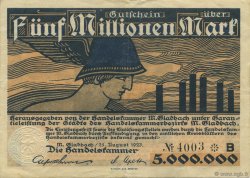 5 Millions Mark GERMANY Gladbach 1923  VF