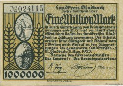 1 Million Mark GERMANY Gladbach 1923  VF
