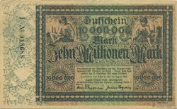 10 Millions Mark GERMANY Hamborn Am Rhein 1923  VF+