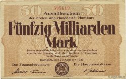 50 Milliards Mark GERMANY Hambourg 1923  VF