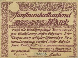 500000 Mark DEUTSCHLAND Hannovre 1923  fVZ