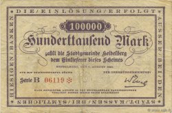 100000 Mark GERMANY Heidelberg 1923  VF-
