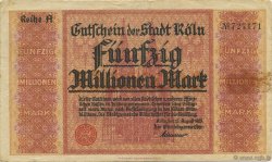 50 Millions Mark ALEMANIA Köln 1923  BC