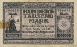 100000 Mark ALLEMAGNE Karlsruhe 1923 