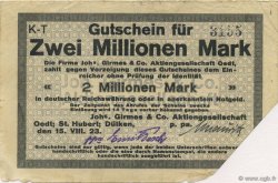 2 Millions Mark Annulé GERMANIA Oedt - St.hubert 1923 