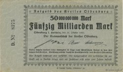 50 Milliards Mark DEUTSCHLAND Oldenburg 1923  VZ