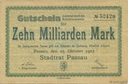 10 Milliards Mark DEUTSCHLAND Passau 1923  fVZ