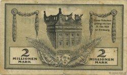 2 Millions Mark GERMANY Wiesbaden 1923  VF