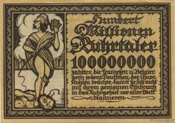 100 Millions Rurhtaler DEUTSCHLAND  1923  VZ