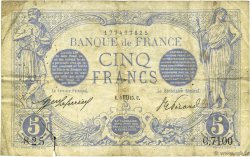 5 Francs BLEU FRANCIA  1915 F.02.30 B