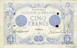 5 Francs BLEU FRANKREICH  1916 F.02.44 SGE to S