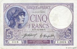 5 Francs FEMME CASQUÉE FRANKREICH  1920 F.03.04 fVZ