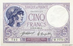 5 Francs FEMME CASQUÉE FRANCE  1921 F.03.05 XF+