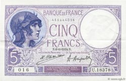 5 Francs FEMME CASQUÉE FRANKREICH  1924 F.03.08 VZ