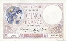 5 Francs FEMME CASQUÉE modifié FRANCIA  1939 F.04.05 BC+