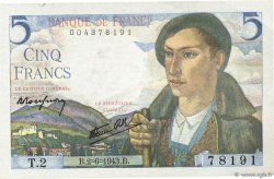 5 Francs BERGER FRANCIA  1943 F.05.01 SC