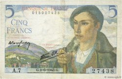 5 Francs BERGER FRANCIA  1943 F.05.01