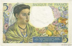 5 Francs BERGER FRANCE  1943 F.05.02 XF