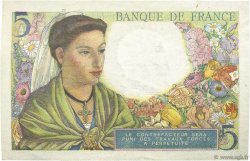5 Francs BERGER FRANCE  1943 F.05.03 VF+
