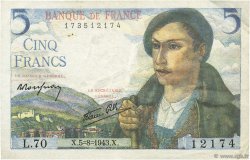 5 Francs BERGER FRANKREICH  1943 F.05.03