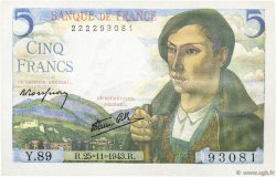 5 Francs BERGER FRANCE  1943 F.05.04
