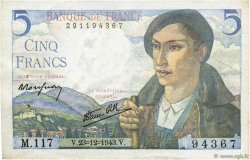 5 Francs BERGER FRANCIA  1943 F.05.05 EBC