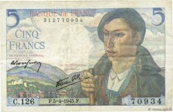 5 Francs BERGER FRANCE  1945 F.05.06 TTB+