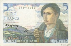 5 Francs BERGER FRANKREICH  1947 F.05.07 fVZ