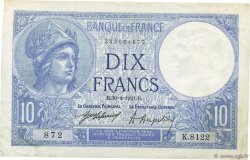 10 Francs MINERVE FRANCIA  1921 F.06.05 q.SPL