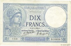 10 Francs MINERVE FRANCIA  1923 F.06.07 BB