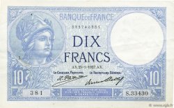 10 Francs MINERVE FRANKREICH  1927 F.06.12 VZ