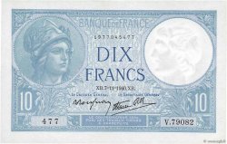 10 Francs MINERVE modifié FRANCIA  1940 F.07.19 AU+