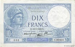 10 Francs MINERVE modifié FRANCE  1940 F.07.22 XF