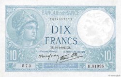 10 Francs MINERVE modifié FRANCIA  1940 F.07.23 SC+