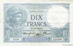 10 Francs MINERVE modifié FRANCIA  1940 F.07.23 EBC