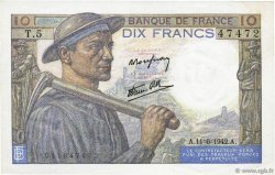 10 Francs MINEUR FRANCIA  1942 F.08.03 SC
