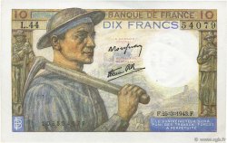 10 Francs MINEUR FRANKREICH  1943 F.08.08 fST