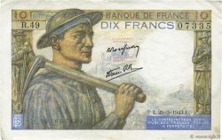 10 Francs MINEUR FRANKREICH  1943 F.08.08 SS