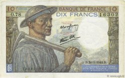 10 Francs MINEUR FRANKREICH  1944 F.08.11 VZ