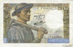 10 Francs MINEUR FRANCE  1944 F.08.12 VF