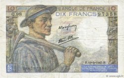 10 Francs MINEUR FRANCE  1945 F.08.13 VF